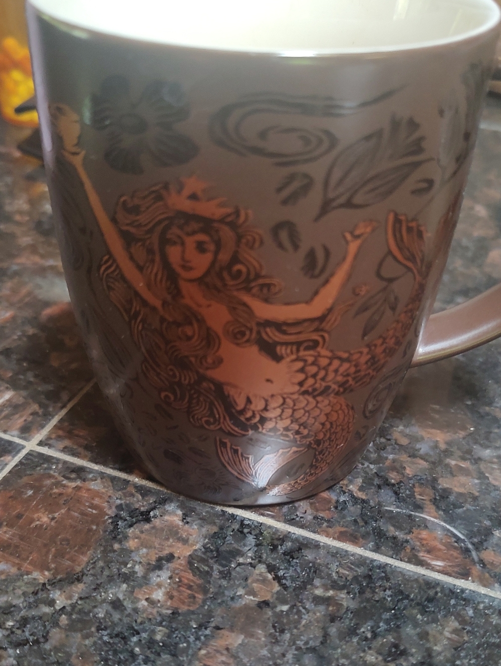 Mermaid Accent Ceramic Mug in Rose Gold by